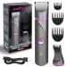 Electric Bikini Trimmer Women Body Hair Trimmer Pubic Hair Trimmer for Women Bikini Arms Legs Underarms Lady Shaver for Women Replaceable Snap-in Ceramic Blades IPX7 Wet and Dry Use Grey Purple