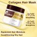 Collagen Hair Mask for Damaged Hair - Deep Repair Conditioning with Keratin & Coconut Oil | Argan Oil Treatment for Curly & Straight Hair | 500ml - Buy Online on GoSupps.com