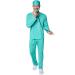 Dressforfun men's costume op doctor |Stylish top in the doctor's look |Suitable comfortable pants |Including oral protection and scalp (XL | No. 301531)