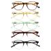 COJWIS 5 Pack Reading glasses Blue light filter for women Men Men's Men's Sibrinium Glasses Anti-tiredness glare-free UV reading aid (5 Pack Color-1 4.00 Multiplier_X) 5 Pack Color-1 4.0 X
