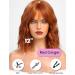 Wokestar Bob Curly Wig with Fringe - 12 inch Red Ginger Short Synthetic Wavy Wig for Women - Buy Online on GoSupps.com