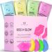 Under Eye Patches & Lip Patches Set of 28 - Under Eye Patches for Dark Circles and Puffiness - Lip Mask for Dry Lips - Hydrating 4 Flavors Eye Masks (Reduce Dark Circles) & Lip Masks (Soft Plump Lips) Eye + Lip Mask Set - 28 Pcs
