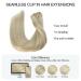 Doores Seamless Clip-In Extensions | Real Hair 18 Inch 7 Pieces Ash Blonde Highlights Platinum Blonde 45cm 110g - Buy Online on GoSupps.com