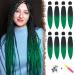 Feshfen Pre Stretched Extension Hair for Braids 65 cm 8 pieces Pres stretched in braiding hair extensions yaki texture synthetic hair extensions ez braiding hair extension from black to green 65 cm (8 Pack) 1BT/green