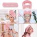 ACKSONSE HAARTURBAN 3-Piece Quick-Drying Microfiber Turban Towel Set for Women - Pink Hair Towels with Button & Headband - Buy Online on GoSupps.com
