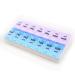 14 Compartments Pill Organizer Box Weekly AM/PM Classic Pills Planners | 2 Times a Day Purple+blue