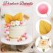 Izoel Boho Cake Topper - Happy Birthday Wooden Decoration with Palm Leaves & Flowers | Perfect for Weddings Baby Showers & Parties - Pink Mini Ball Decor - Buy Online on GoSupps.com