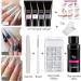Poly Nail Gel Kit 4 Colors with Slip Solution | Glitter Builder Gel Nail Extension Set for Beginners | French Manicure Gift 4 Colors- Set B - Buy Online on GoSupps.com