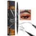 Hellokiss Liquid Eyebrow Pen Trailott Eyebrow Pen Hellokiss Liquid Eyebrow Pen 4 Tips 2-in-1 Microblading Eyebrow Pencil Waterproof Double Head Liquid Eyebrow Pencil for Natural Makeup All Day(Gra