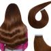 AGMITY Tape in Hair Extensions Chocolate Brown 14 inches 20pcs 40g/pack Invisible Straight Thick Remy Hair Extensions Tape in Human Hair(14 inches #4 Medium Brown) 14 inch #4 Medium Brown
