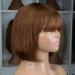 Bfary Bob Wigs With Bangs Human Hair For Black Women 100% Brazilian Virgin Short Straight Wigs Glueless None Lace Full Machine Made Wig(7B 8INCH) 8 Inch 7B