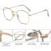 Sojos Small Hexagonal Blue Light Blocking Glasses SJ5036 - Gold Frame/Anti-Blue Light Lens - Buy Online on GoSupps.com