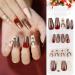 Shop Flofia 72 Pth Short Christmas Fake Nails - Ballerina Style with Snowflakes & Reindeer | DIY Nail Art in Pink White & Green - International Shipping - Buy Online on GoSupps.com