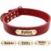 Buy Tagme Personalized Leather Dog Collar - Engraved Name & Phone for Extra Large Dogs - Coral Red XL - Buy Online on GoSupps.com