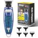 DSP Hair Trimmer for Men Zero Gapped Trimmer Shape Up Clipper for Men Hair Edger Professional T Blade Rechargeable 1-3mm Blue Transparent
