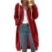 Hanxiulin Womens Fleece Plush Jacket | Warm Zippered Hooded Winter Coat | Lightweight Quilted Outdoor Red Jacket - Buy Online on GoSupps.com