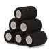 Legal bandage Associated Self -adhesive 7.5cm x 4.5m 6 rolls fixing sords self -adhering cohesive bandage for first aid DOG veterinary wrap Sport Elastic bandage for wrist feet (black) 7.5cm black