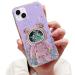 Tivenfezk nadoli for iPhone 13 mini driveand bear astronaut hidden stand shell caricature glitter astronaut stand soft silicone bling mobile phone case transparent protective cover iphone 13 mini purple