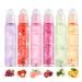 6 Pcs Hydrating Fruit-Flavored Roll-On Lip Oil Set Moisturizing Lip Oil Transparent Hydrating Plumping Lip Gloss Lip Care