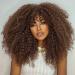 CURLCRAZY 16 Curly Wig with Bangs for Black Women - Kinky Afro Short Wig (Brown) - Buy Online on GoSupps.com