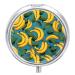 Round Pill Box Yellow Banana Print 3 Compartment Medicine Pill Case Print Pill Organizer Decorative Metal Portable Pill Box Pocket Pill Box