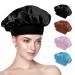 Silk Bonnet silk hood for sleeping 2 pieces of hair made of silk hair wrap sleeping caps for women and girls (black brown pink light blue)