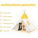 Large Pet Teepee Tent with Mat for Dogs & Cats | Portable Indoor/Outdoor Dog House - White Stripe Design - Buy Online on GoSupps.com