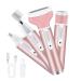 Mcbazel Cordless Electric Lady Shaver Facial Epilators for Woman 4 in 1 USB Rechargeable Hair Remover for Face & Body Hair Removal Eyebrow Trimmer Armpit Bikini and Leg - Pink