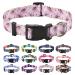 Mihqy dog collar adjustable soft & comfort dog collar Bohemian flowers geometric trunk design for small medium and large dogs (small white flowers xs) XS (neck circumference 20-30 cm width 1.5 cm) Small white flowers