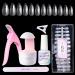 Gellen Nail Tips And Glue Gel Kit, Nail Extension Kit With 504Pcs Almond Clear Fake Nails, U V LED Nail Lamp, 3 In 1 Nail Glue, Home/Salon DIY Nail Art Tools Gel Nail Extension Starter Kit For Women #Almond