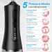 ENPULY Cordless Water Dental Flosser Portable 300ml Teeth Cleaner with 5 Modes & Jet Tips | IPX7 Waterproof Rechargeable Black Flosser for Effective Oral Care - Buy Online on GoSupps.com