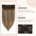 Fshine Clip-In Hair Extensions - Real Human Hair 30cm 3PCs Dark Brown Balayage Caramel Blonde Highlights - 50g #4/27/4 - Luxurious Brown Hair Extensions - Buy Online on GoSupps.com