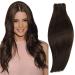 Runatur treat real hair brown 45cm real hair straightening extensions dark brown human hair smooth real hair brown to sew brown hair extension 100g #2 45cm 2-treats #2