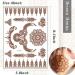 Brown Henna Temporary Tattoo Stickers | 80+ Exquisite Lace, Flower, Mandala, Elephant Patterns | Waterproof Fake Tattoos for Women, Girls | Wedding, Party Decorations | 6Pcs - Buy Online on GoSupps.com
