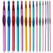 Crochet Hooks Set, Aluminum Handle Knitting Needles for Arthritic Hands, Crochet Needles for Yarn Craft, Nice Gift for Women