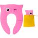 POKANIC Toilet Potty Training Seat Cover, Travel Toilet Seat, Folding Non Slip Silicone Pads, Travel Portable Reusable Kids Toddlers Boys Girls, Carry Bag (Pink)