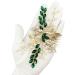Bride Wedding Hair Comb - Crystal Rhinestone Pearls Silver Leaf Hair Piece, Green Homecoming Party Accessory - Buy Online on GoSupps.com