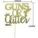 Guns or glitter Cake Topper Gender Reveal Cake Decorations Boy or Girl Decor Baby Shower Cupcake Toppers - Gold Glitter - Buy Online on GoSupps.com