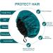 Fuyamp 2 Packs Satin Sleep Cap Adjustable Silky Sleep Bonnet for Women Long Curly Hair Double-Sided Waterproof Satin Hair Cap Extra Large Sleep Satin Bonnet for Women Girls Sleeping Black+Lake Green - Buy Online on GoSupps.com