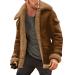 Hanxiulin fleece jacket plush jacket cuddly jacket men warm winter jacket long warm warm outdoor windproof casual fashion plush jacket men winter khaki m
