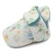 Dotty Fish Cotton Baby Booties with Suede Sole. Warm Fleece Lining. Non-Slip Pram Shoes. Stay On Slippers. From 0-18 months. Boys Girls Unisex. Winter First Shoes. 12-18 Months Teal Fleece With Safari Animals