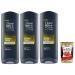 Italian Gourmet E.R. Dove Men+Care 3 in 1 Shower Gel Sport Care Active + Bath Shower for Body Face and Hair with 24-Hour Care Effect 3 x 250 ml + Polpa Italian Gourmet 400 g
