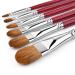 Red Pure Weasel Sable Hair Artist Brushes Filbert Brush Set For Acrylic Oil Gouche and Watercolor Painting Wooden Handle 6Pcs