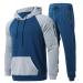 Hanxiulin men training suits long jogging suit sports suit cotton training suits hooded jacket sports clothing running sweater sportswear fitness sports joggen m blue