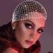 Earent Mesh Rhinestone Headbands Glitter Wide Hairbands Elastic Turban Kerchiefs Crystal Nightclub Headscarfs Rave Party Head Wraps Sparkle Body Jewelry for Women and Girls(Headbands) (B-White)