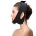 Post Surgical Chin Strap Bandage for Women - Neck & Chin Compression Garment No Thread - Face Slimmer Jowl Tightening Neck Coverage Silicone Chin Lift Strap (Black)