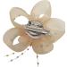 Ladies Beaded Flower Fascinator Clip Weddings Races Royal Ascot Hair Clip (Peach) - Buy Online on GoSupps.com