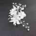 Prosy Bride Wedding Flower Hair Pieces Silver Bridal Pearl Hair Accessories Rhinestones Hair Comb Slides for Women and Girls - Buy Online on GoSupps.com