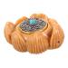 Gatuida Auto-decor Hand exercise plate player wooden statues home carvings Buddha jeweling trailer wood carved figure massage ball desk sandal wood small lotos office 3.2x2.7cm As shown