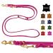 Dogeleine fat leather brass small dogs / large dogs 2m / 2.40m / 2.80m / 3.50m / 5m Double linen adjustable (2.80m x 8mm pink) 2.80m x 8mm pink